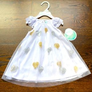 NWT Nanette Baby Girl White Dress Size 12 Months